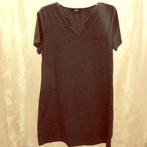 Gray Pocket Tee Dress